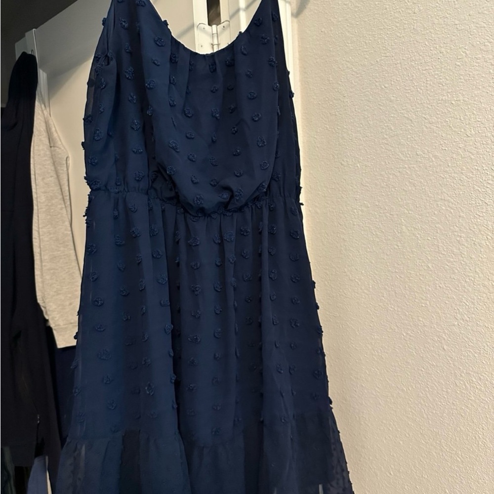 Elegant Navy Blue Sleeveless Dress